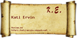 Kati Ervin névjegykártya