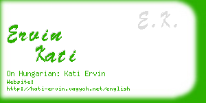 ervin kati business card